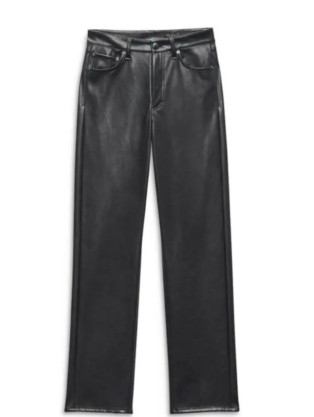Rag & Bone Womens Black Harlow Faux Leather Pants Size 26 NWT $328